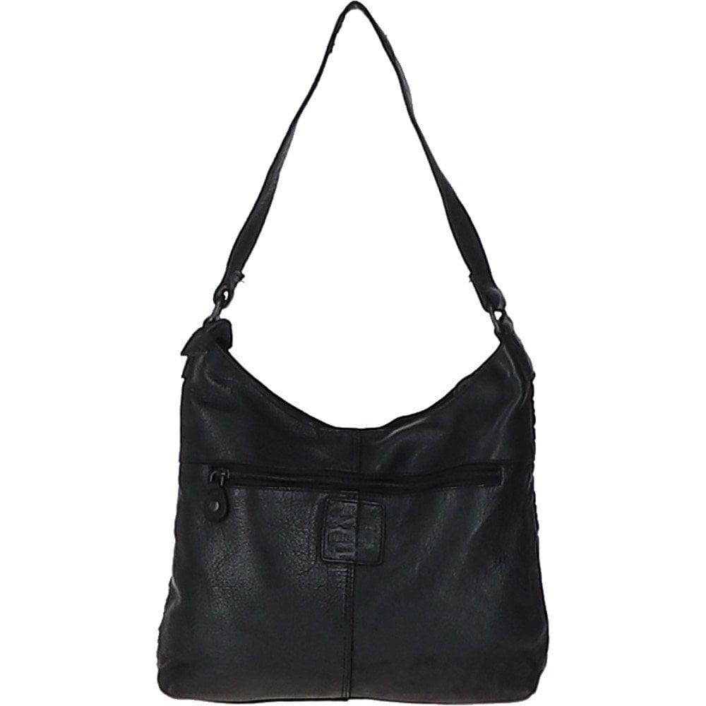 Ashwood Vintage Woven Leather Shoulder Bag Black: D-77