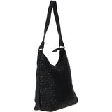Ashwood Vintage Woven Leather Shoulder Bag Black: D-77