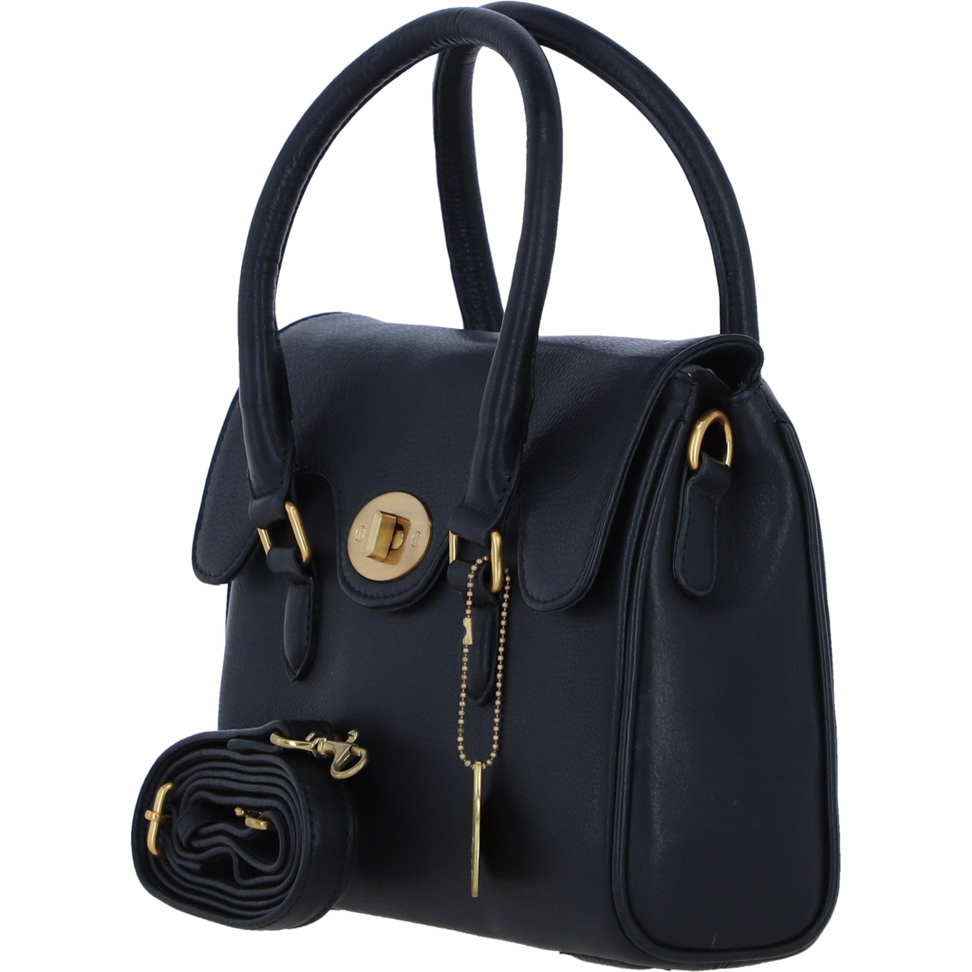 Exquisite Genuine Leather Medium Shoulder Bag for Women in Black: L-38