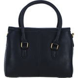 Exquisite Genuine Leather Medium Shoulder Bag for Women in Black: L-38