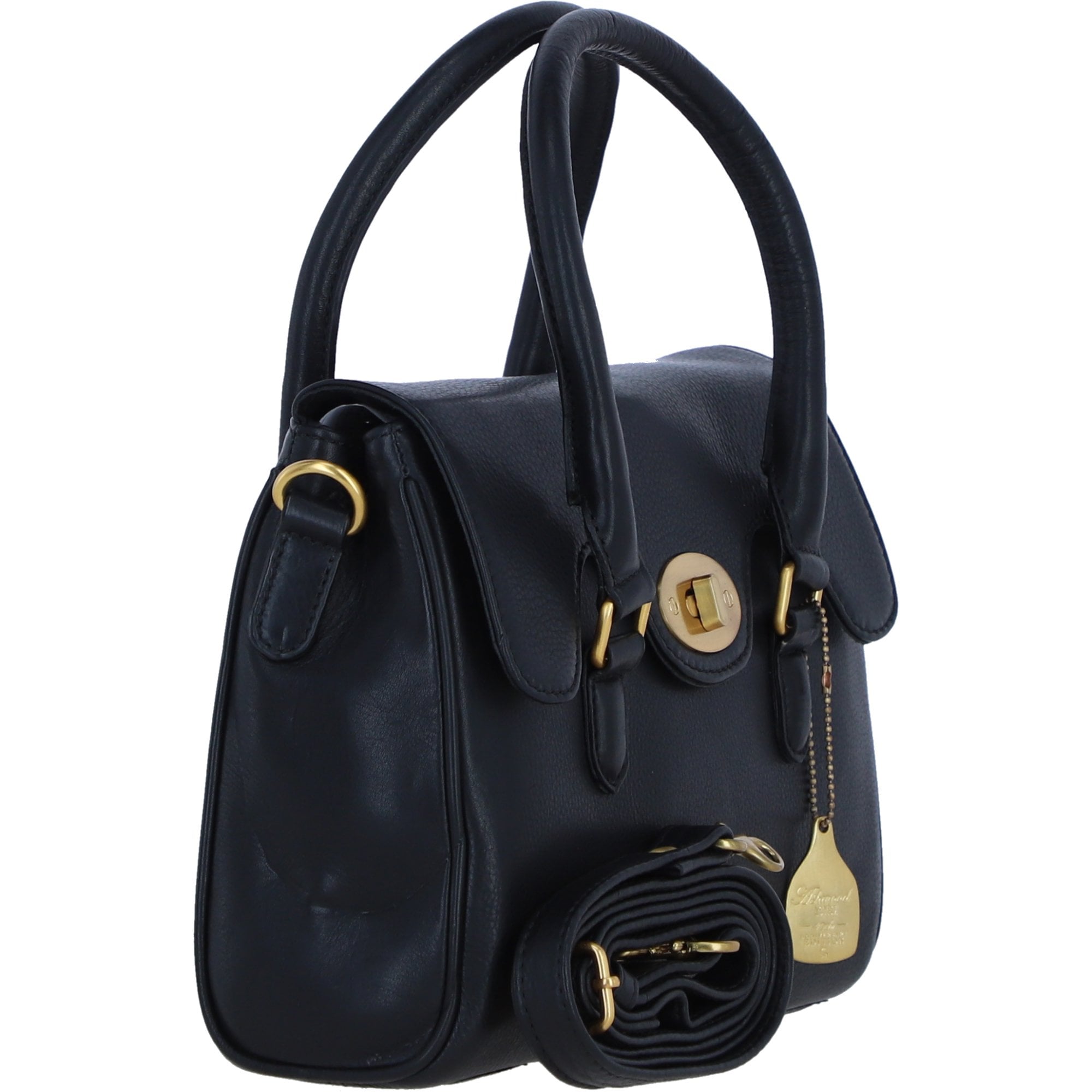 Exquisite Genuine Leather Medium Shoulder Bag for Women in Black: L-38