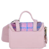 Ashwood Leather & Harris Tweed® Cloth Micro Satchel Bag with Twist Lock Baby Pink/Baby Pink: TW-36-15-BP