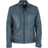 Leather Biker Jacket Grey: 2101