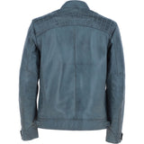Leather Biker Jacket Grey: 2101