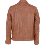 Leather Biker Jacket Tan/waxy: 2101