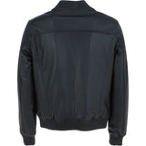 Mens Leather Bomber Jacket Black : 2436