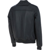 Mens Leather Bomber Jacket Black : 2436