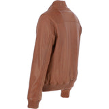 Mens Leather Bomber Jacket Tan : 2436