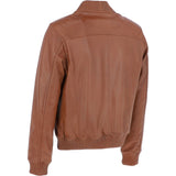Mens Leather Bomber Jacket Tan : 2436