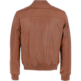 Mens Leather Bomber Jacket Tan : 2436