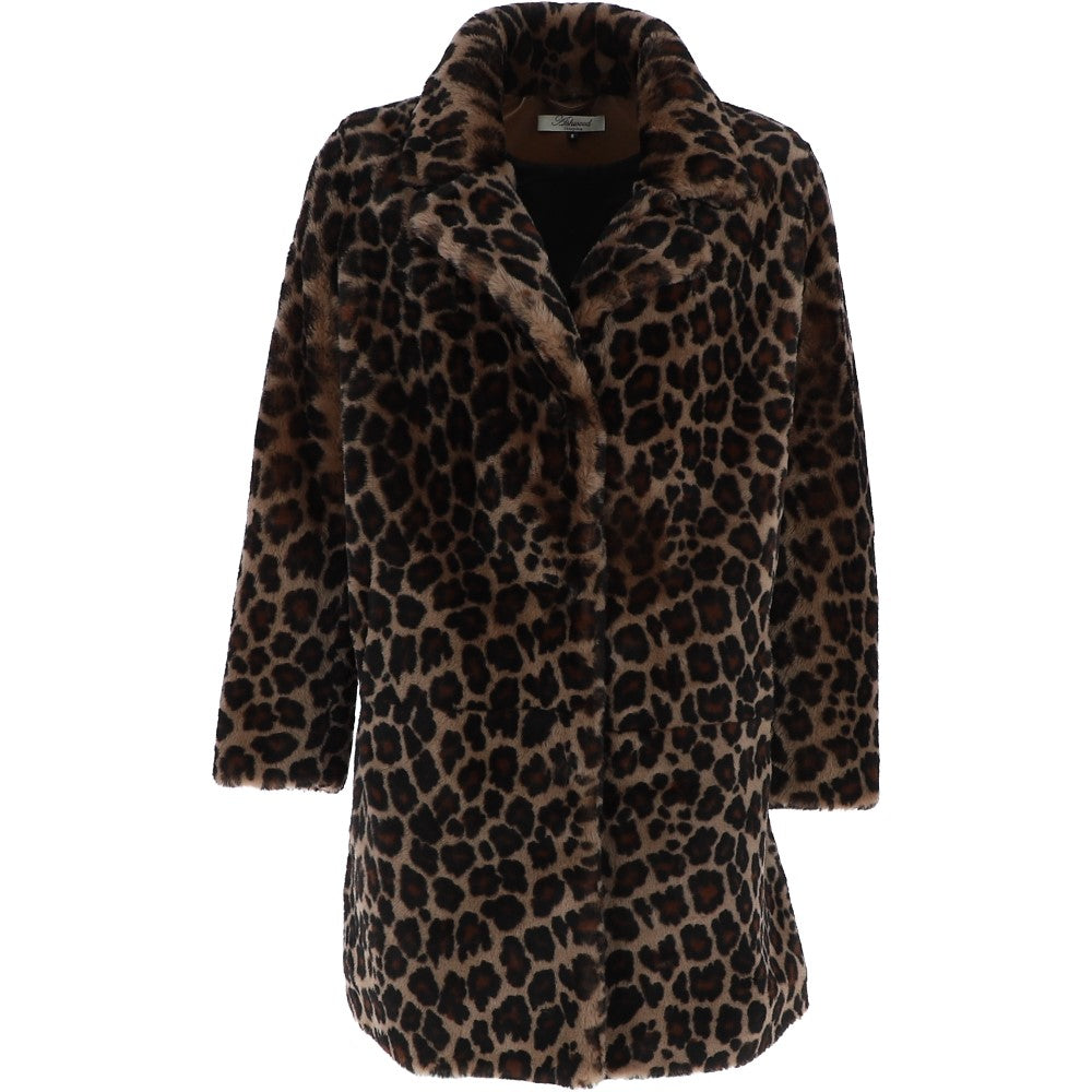 Three-Quarter Leopard Print Skeepskin Coat: 30223