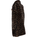Three-Quarter Leopard Print Skeepskin Coat: 30223