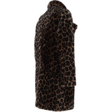 Three-Quarter Leopard Print Skeepskin Coat: 30223