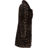 Three-Quarter Leopard Print Skeepskin Coat: 30223