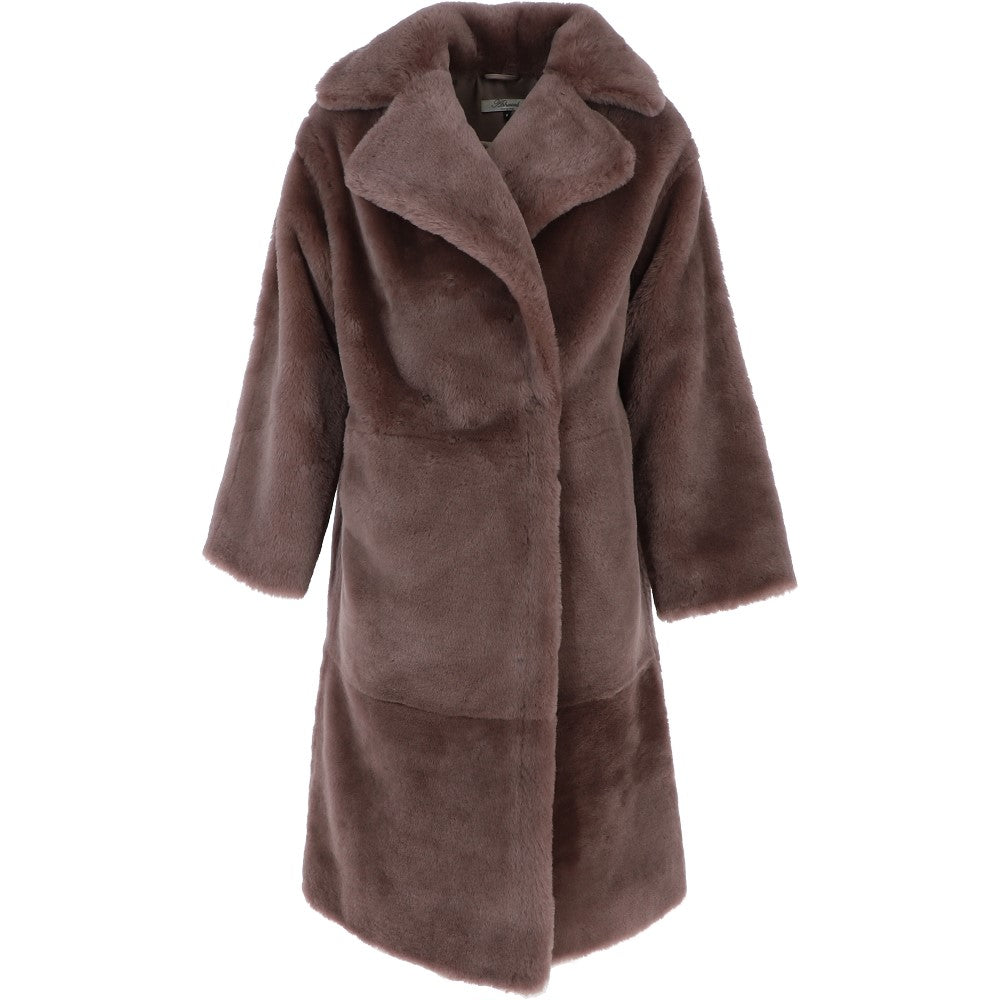 Long Skeepskin Overcoat Coco Brown: 30252