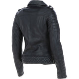 Women's Side Zip Leather Biker Jacket Black: 3054