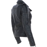 Women's Side Zip Leather Biker Jacket Black: 3054