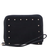 Brampton Genuine Suede Leather Zip-Around Wristlet Purse in Black: 32554