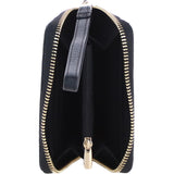Brampton Genuine Suede Leather Zip-Around Wristlet Purse in Black: 32554