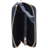 Brampton Genuine Suede Leather Zip-Around Wristlet Purse in Deep Navy: 32554