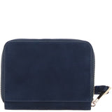 Brampton Genuine Suede Leather Zip-Around Wristlet Purse in Deep Navy: 32554
