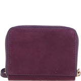 Brampton Genuine Suede Leather Zip-Around Wristlet Purse in Fig: 32554