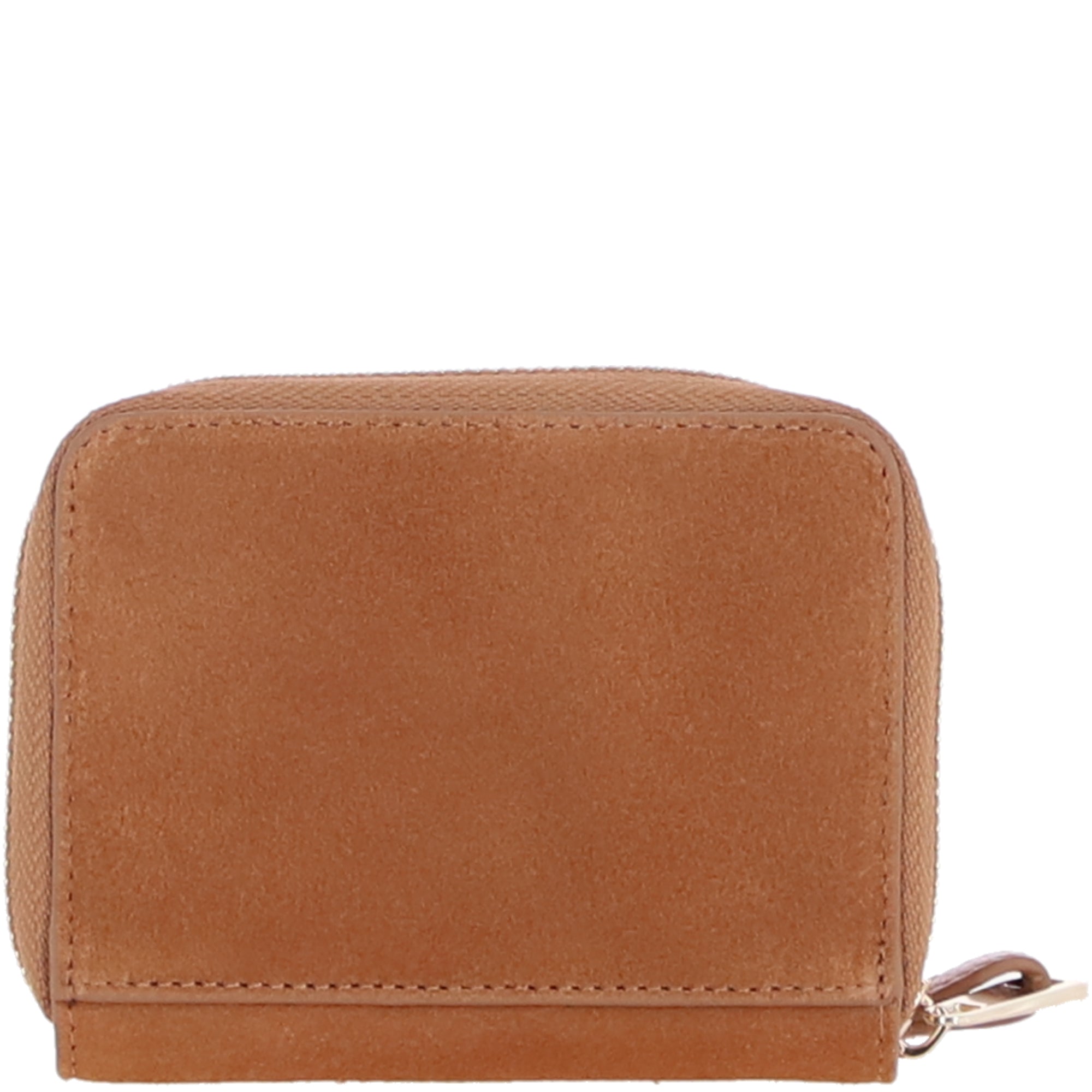 Brampton Genuine Suede Leather Zip-Around Wristlet Purse in Lt Tan: 32554