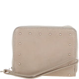 Brampton Genuine Suede Leather Zip-Around Wristlet Purse in Mink: 32554
