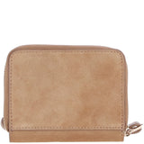 Brampton Genuine Suede Leather Zip-Around Wristlet Purse in Toasted Coconut: 32554