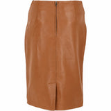 Stylish Leather Pencil Skirt Tan: Skirt23