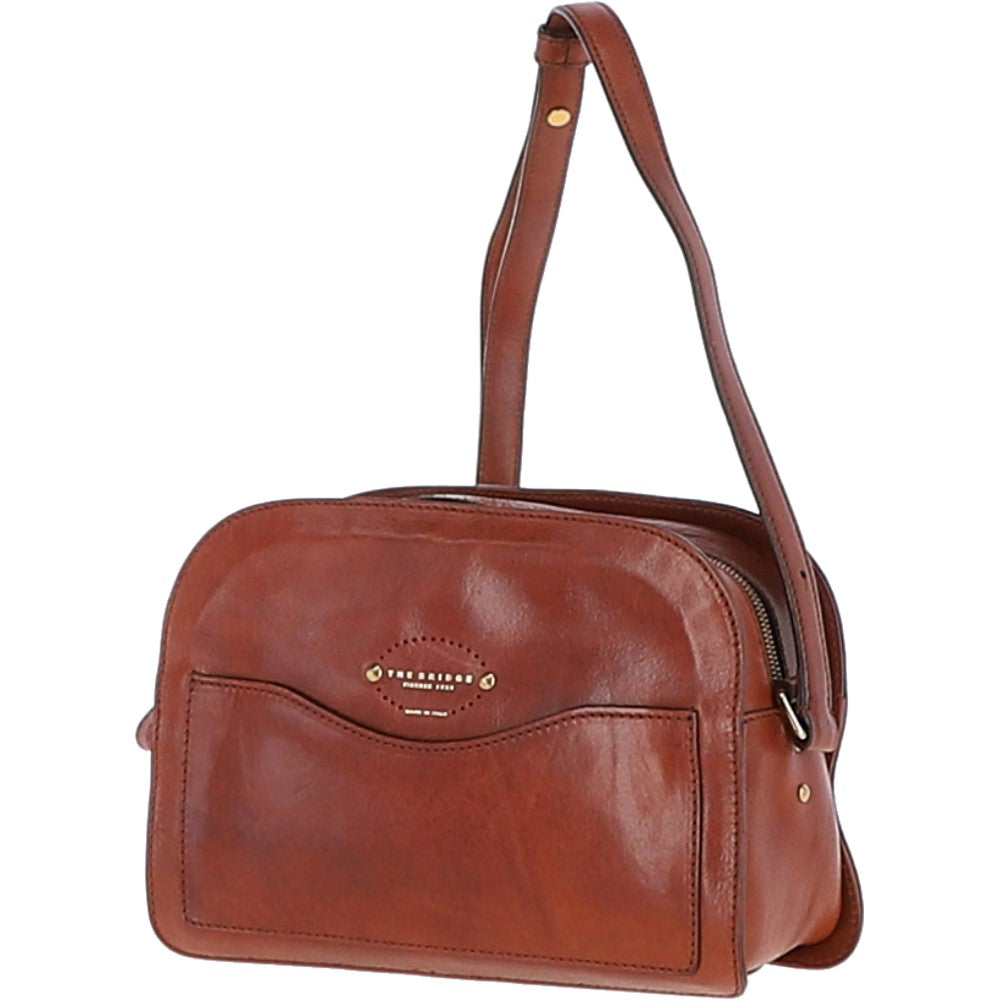 Womens Medium Italian Leather Shoulder Bag Brown: 40734 01 14 NH