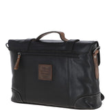 Small Leather Work Briefcase Black/mud : 4553