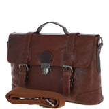 Small Leather Work Briefcase Tan/brown : 4553
