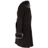 3/4 Length Toscana Suede Leather Coat Brown : 5055