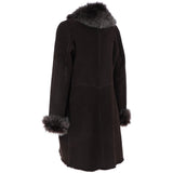 3/4 Length Toscana Suede Leather Coat Brown : 5055