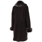 3/4 Length Toscana Suede Leather Coat Brown : 5055