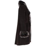 3/4 Length Toscana Suede Leather Coat Brown : 5055