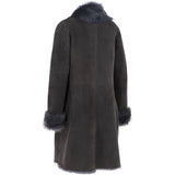 3/4 Length Toscana Suede Leather Coat Gray : 5055