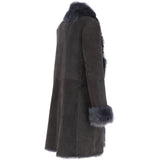 3/4 Length Toscana Suede Leather Coat Gray : 5055