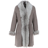 3/4 Length Toscana Suede Leather Coat Topo : 5055