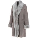 3/4 Length Toscana Suede Leather Coat Topo : 5055
