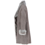 3/4 Length Toscana Suede Leather Coat Topo : 5055