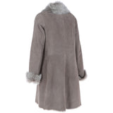 3/4 Length Toscana Suede Leather Coat Topo : 5055