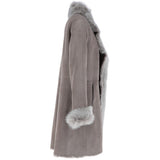 3/4 Length Toscana Suede Leather Coat Topo : 5055
