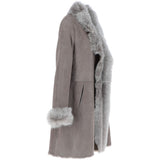 3/4 Length Toscana Suede Leather Coat Topo : 5055