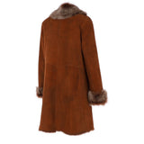 3/4 Length Toscana Suede Leather Coat Whisky: 5055
