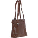 Velutto Eleganza' Zip Mid Section Real Leather Shoulder Bag Bridge/vt: 52234