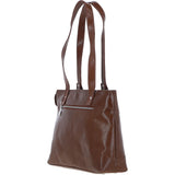 Velutto Eleganza' Zip Mid Section Real Leather Shoulder Bag Bridge/vt: 52234