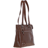 Velutto Eleganza' Zip Mid Section Real Leather Shoulder Bag Bridge/vt: 52234