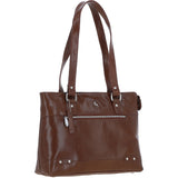 Velutto Eleganza' Zip Mid Section Real Leather Shoulder Bag Bridge/vt: 52234